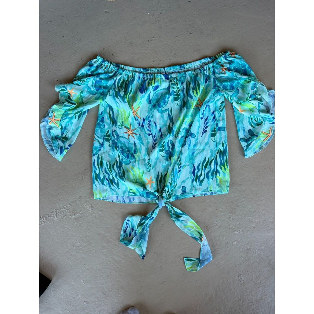 Tropical Off the Shoulder Shirt